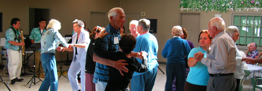 Dancing to live music and having a ball